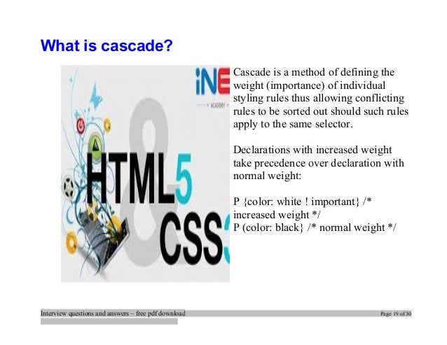 Html5 Interview Questions And Answers Pdf